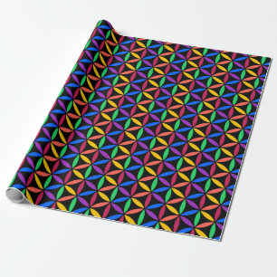 Rainbow circles wrapping paper