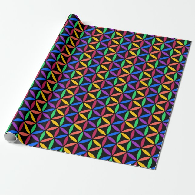 Rainbow circles wrapping paper (Unrolled)