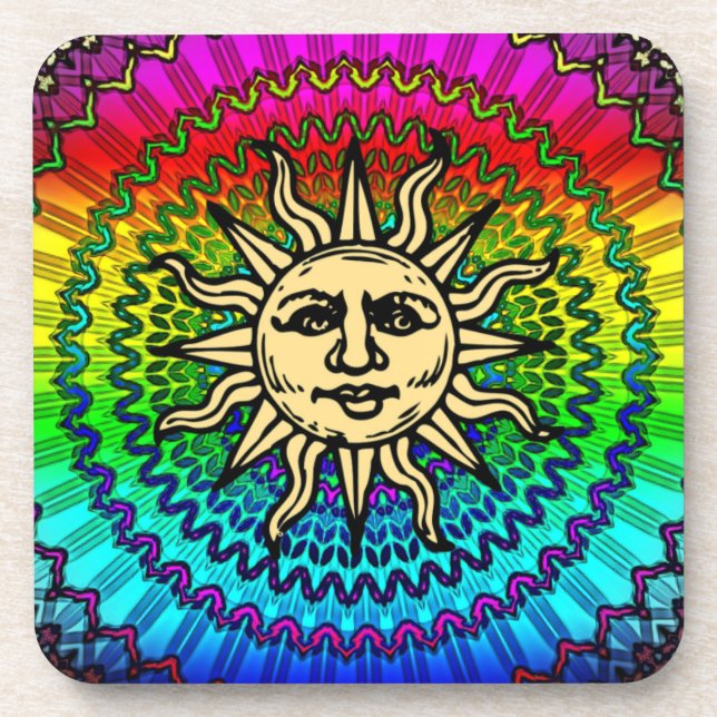 Rainbow Circling the Sun Beverage Coaster (Front)