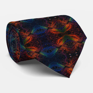 Rainbow Circuit Board Necktie – Colorful Tech Geek