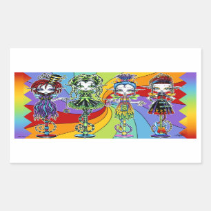Rainbow Circus Pixie Stick Freaks Sticker