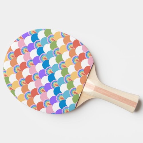 Rainbow Clamshell Ping Pong Paddle