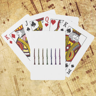 Rainbow Clarinet Design for Musicians Poker Cards