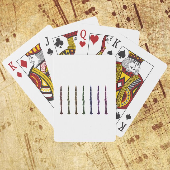 Rainbow Clarinet Design for Musicians Poker Cards (A deck of playing cards with a rainbow lineup of clarinets)