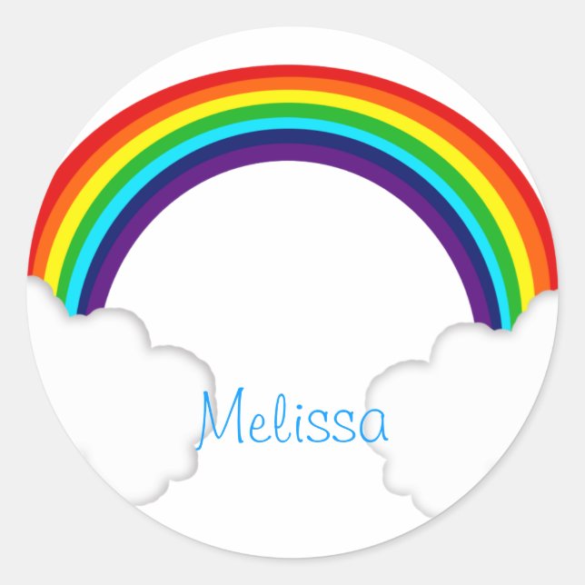 rainbow classic round sticker (Front)