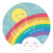 Rainbow Cloud and Sun Thank You Favor Stickers
