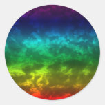 Rainbow Cloud Classic Round Sticker at Zazzle
