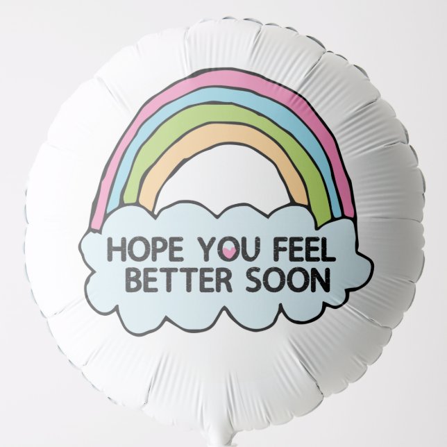 Rainbow Cloud Clip Art Sending You Well Wishes Balloon (Front)
