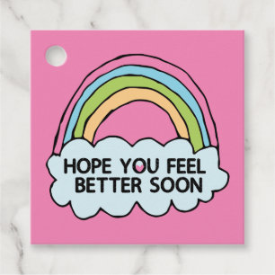 Rainbow Cloud Clip Art Sending You Well Wishes Favor Tags