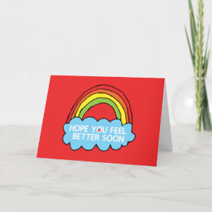 Rainbow Cloud Clip Art Sending You Well Wishes Letterpress Thank You Card