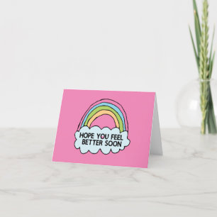 Rainbow Cloud Clip Art Sending You Well Wishes Letterpress Thank You Card