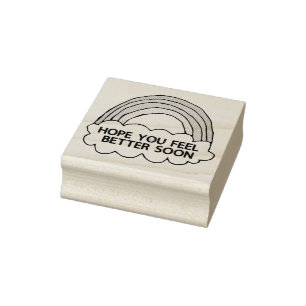 Rainbow Cloud Clip Art Sending You Well Wishes Rubber Stamp