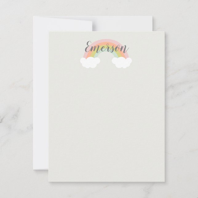 Rainbow Cloud Kids Note Card (Front)