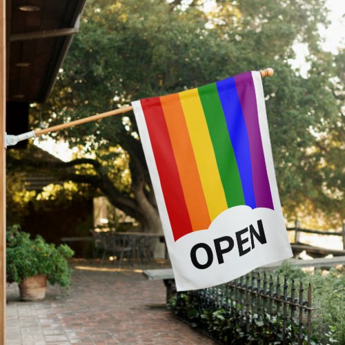 Rainbow Cloud Open Flag