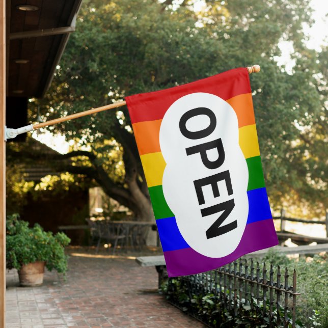 Rainbow Cloud Open Flag (In SItu)