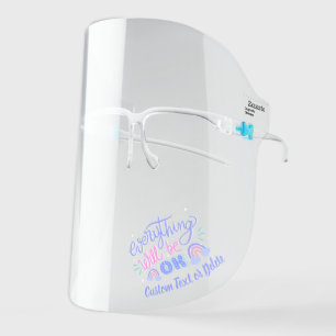 Rainbow Cloud Positive Message Things Will be Okay Face Shield