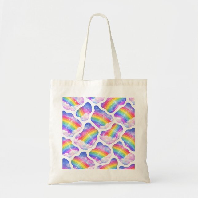 Rainbow Cloud Sky Pattern Tote Bag (Front)