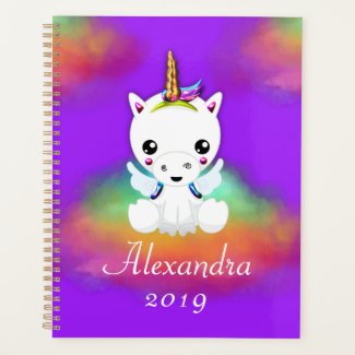Rainbow Cloud Unicorn on Purple
