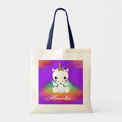 Rainbow Cloud Unicorn on Purple