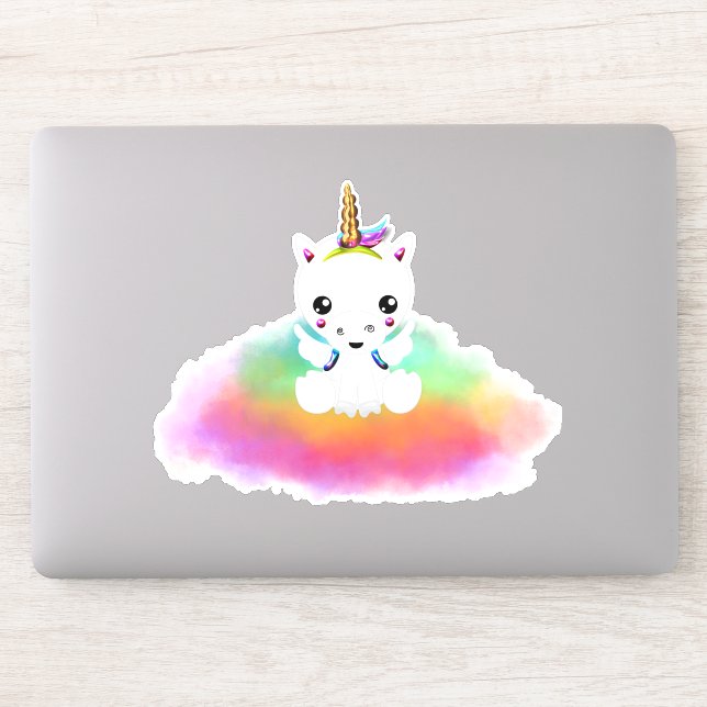 Rainbow Cloud Unicorn Sticker (Computer)
