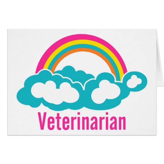 Rainbow Cloud Veterinarian Cards (Front Horizontal)