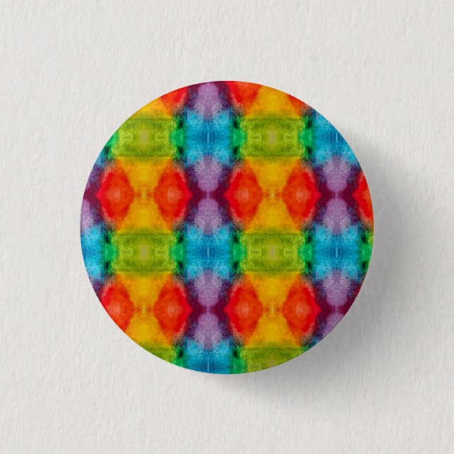 Rainbow Cloud Watercolor Art Button (Front)