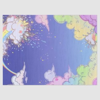 Rainbow Clouds and Confetti Birthday Gift Wrap