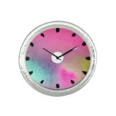 Rainbow Clouds Clock Face Ring (Front)