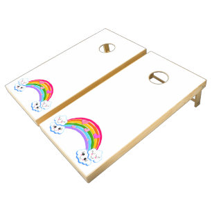 Rainbow Clouds Cornhole Set