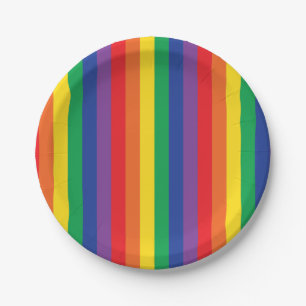 Rainbow & Clouds Cute 1st Birthday Party Paper Plates