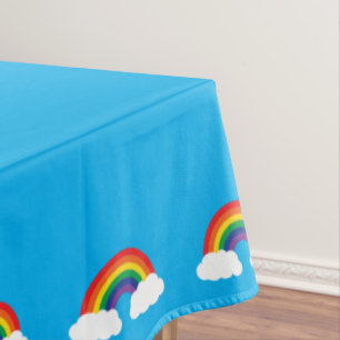 Rainbow & Clouds Cute 1st Birthday Party Tablecloth
