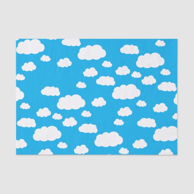 Rainbow & Clouds Cute 1st Birthday Party Tissue Paper (Front)