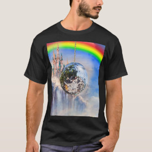 Rainbow Clouds Disco Ball T-Shirt
