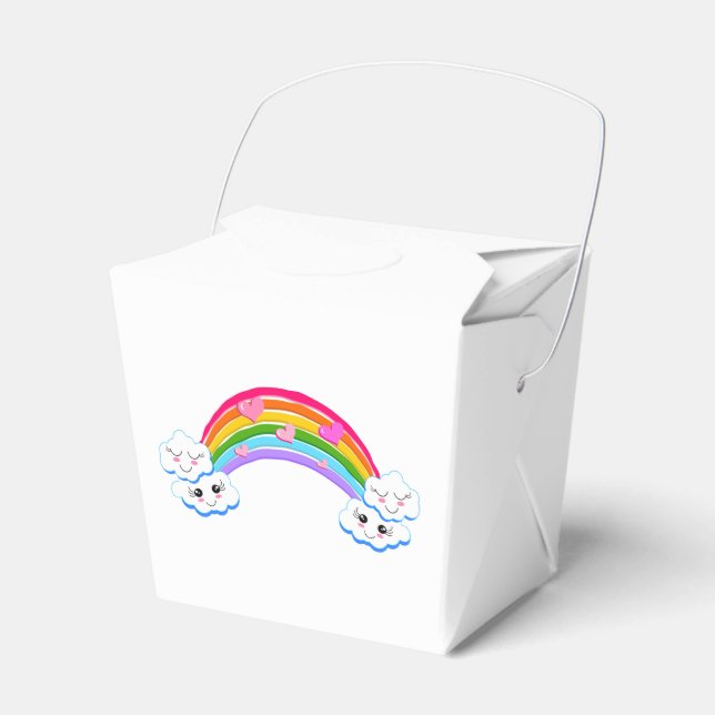 Rainbow Clouds Favor Box (Front Side)