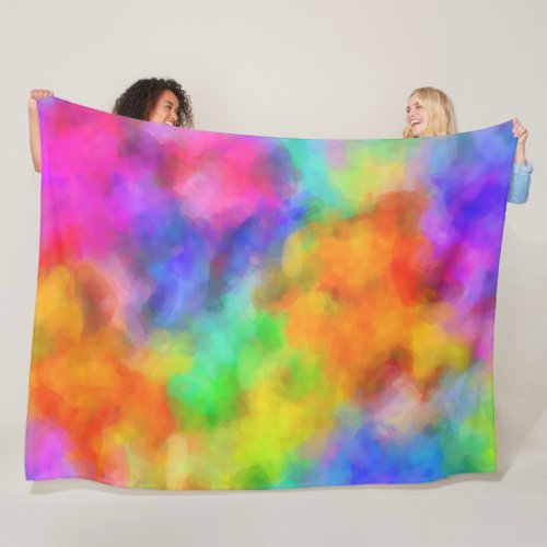 Rainbow Clouds Fleece Blanket