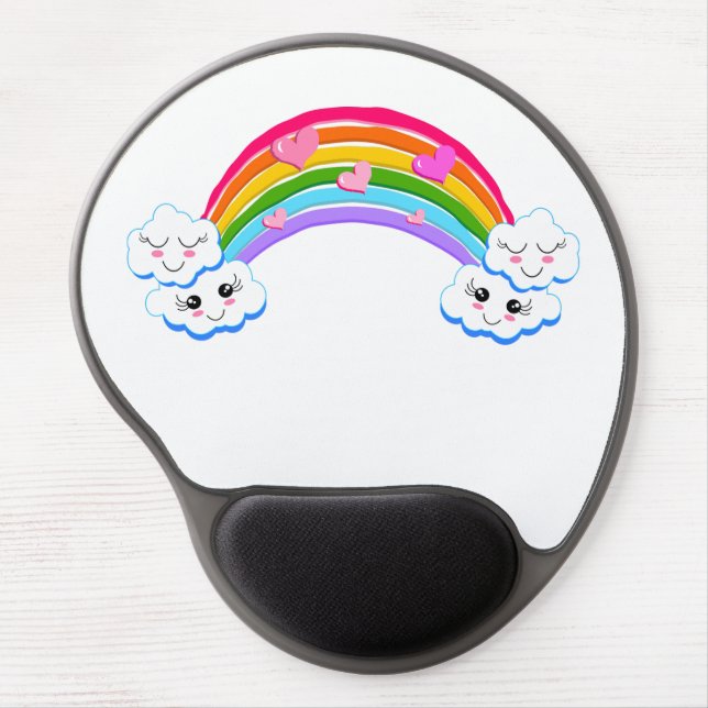 Rainbow Clouds Gel Mouse Pad (Front)