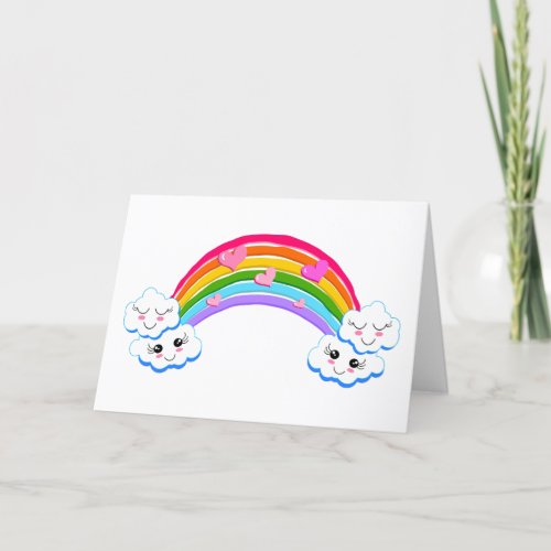 Rainbow Clouds Greeting Card Blank