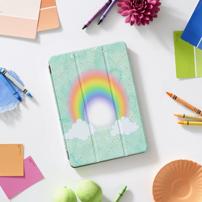 Rainbow & Clouds iPad Pro Cover (Desk)