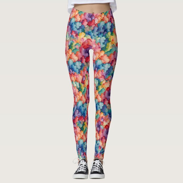 Rainbow Clouds Leggings (Front)