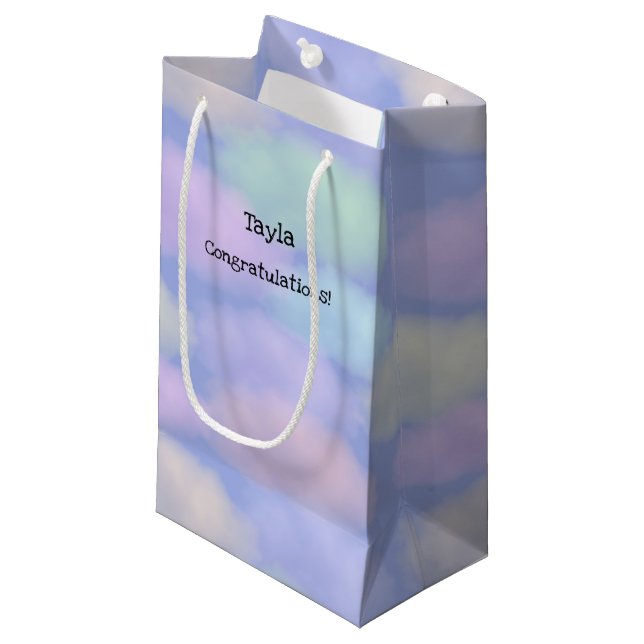 Rainbow Clouds Personalized Gift Bag (Front Angled)