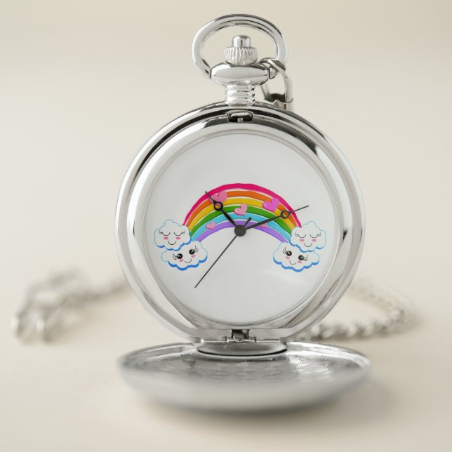 Rainbow Clouds Pocket Watch (Inside)