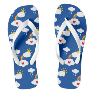 Rainbow, Clouds, Rain & Sun Flip Flops