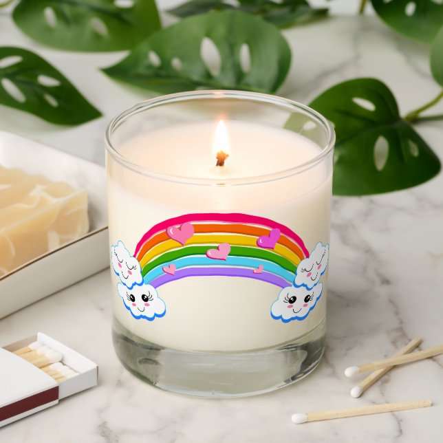 Rainbow Clouds Scented Candle (Lit)