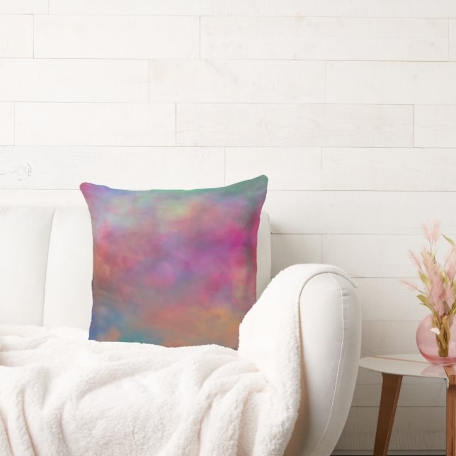 Rainbow Clouds   Throw Pillow (Couch)