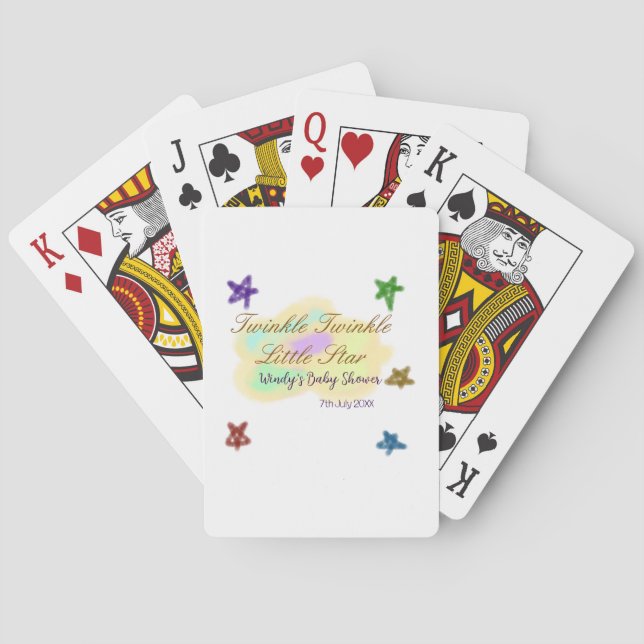 Rainbow clouds twinkle Twinkle Little Star baby Poker Cards (Back)