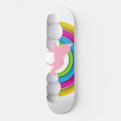 Rainbow Clouds Unicorn Custom Printed Skateboard