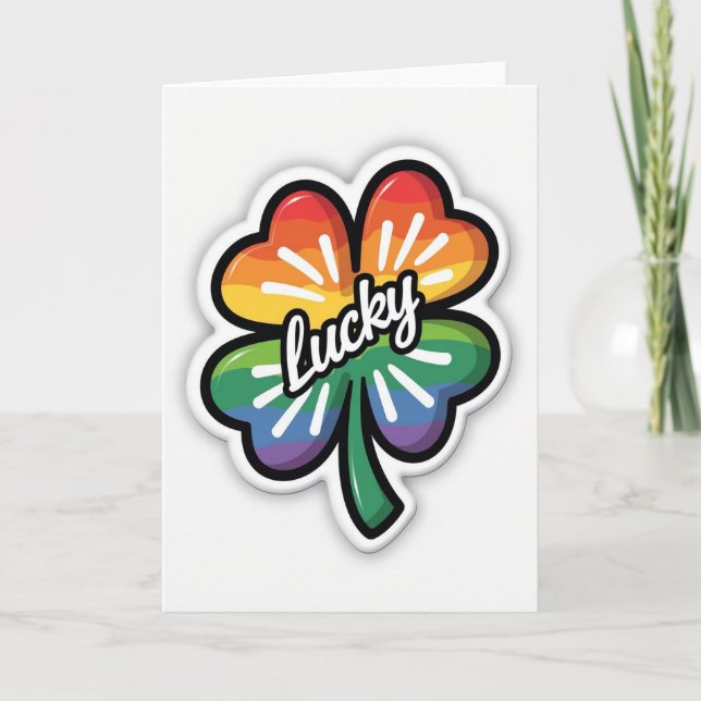 Rainbow Clover Lucky Card (Front)