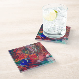 Rainbow Coaster Boho Colorful Glass Drink Coaster