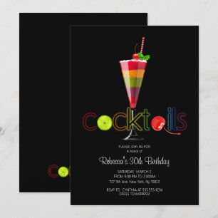 Rainbow Cocktail Party Invitations