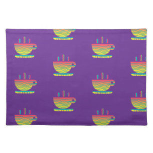 Rainbow Coffee Cups Cloth Placemat